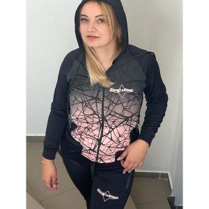 Single Star Női „Pókhálós” Barack(felső)-Fekete(alsó) Tréningruha