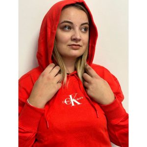 Calvin Klein Piros Női Kapucnis Felső